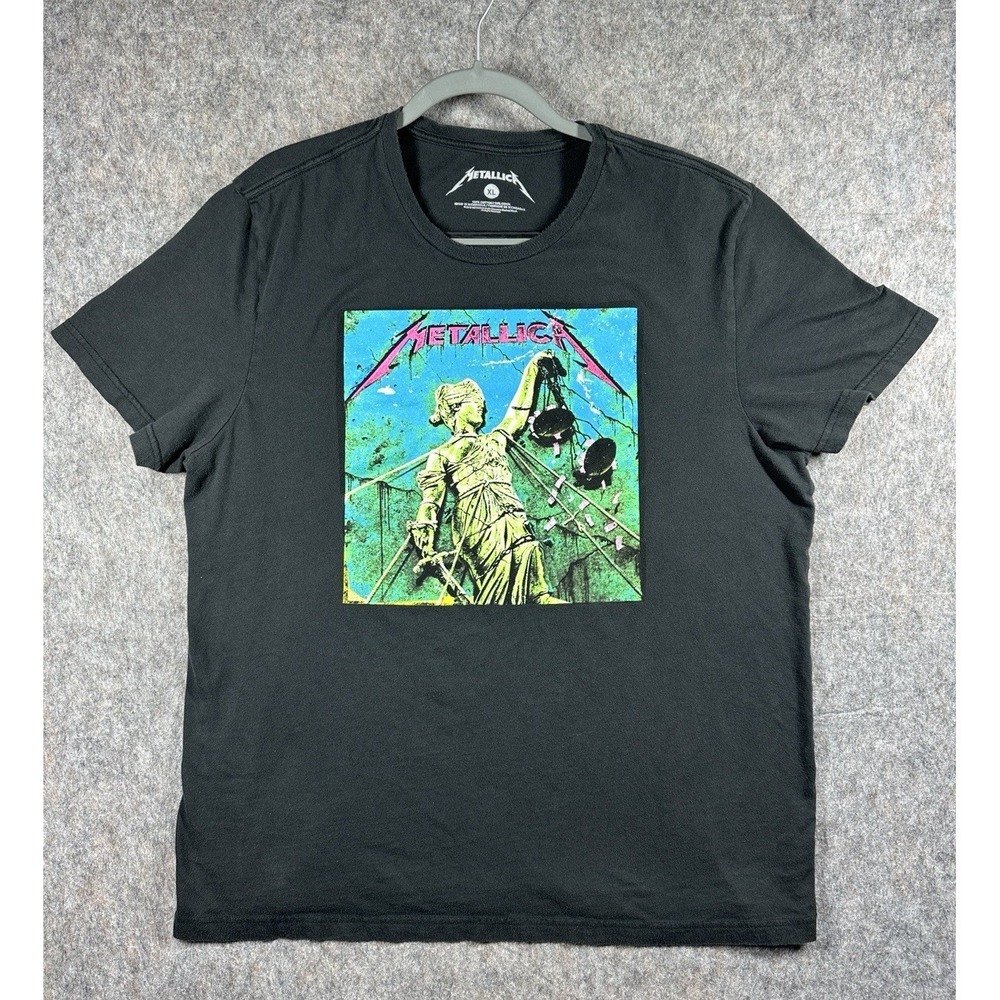 Metallica Justice For All Music Band Rock Logo Shirt Black Men's Size XL - 2018